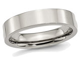 Men's Chisel Stainless Steel 5mm Flat Polished Wedding Band Ring